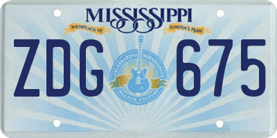 MS license plate ZDG675