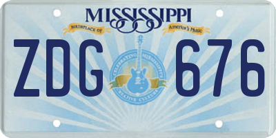 MS license plate ZDG676