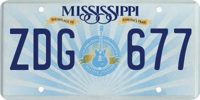 MS license plate ZDG677