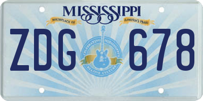 MS license plate ZDG678