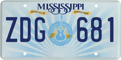 MS license plate ZDG681