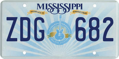 MS license plate ZDG682