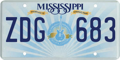 MS license plate ZDG683
