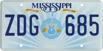 MS license plate ZDG685