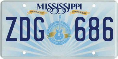 MS license plate ZDG686