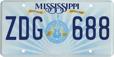 MS license plate ZDG688