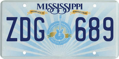MS license plate ZDG689