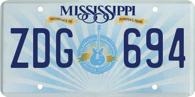 MS license plate ZDG694