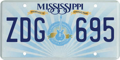 MS license plate ZDG695