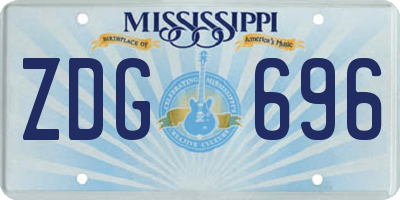 MS license plate ZDG696