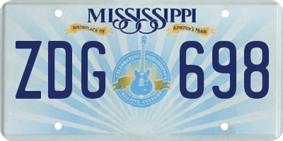 MS license plate ZDG698