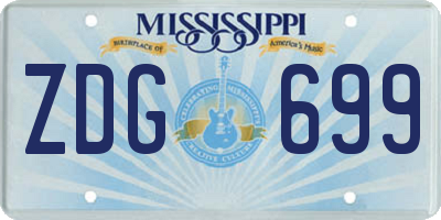 MS license plate ZDG699