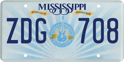 MS license plate ZDG708