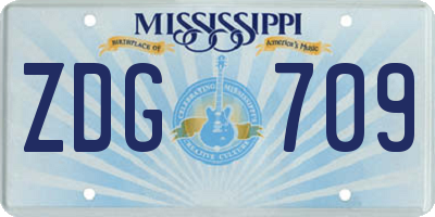 MS license plate ZDG709