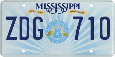 MS license plate ZDG710
