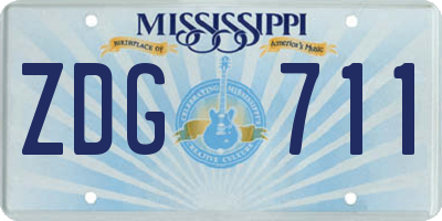 MS license plate ZDG711