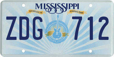 MS license plate ZDG712