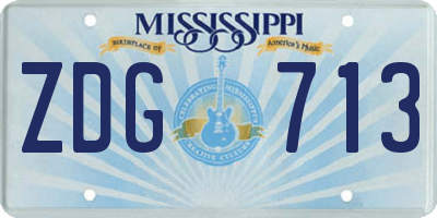 MS license plate ZDG713