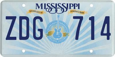 MS license plate ZDG714