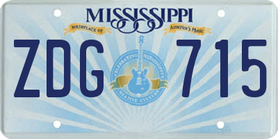 MS license plate ZDG715