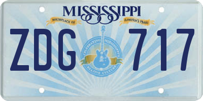 MS license plate ZDG717