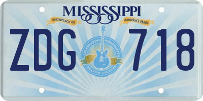 MS license plate ZDG718