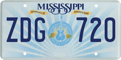 MS license plate ZDG720
