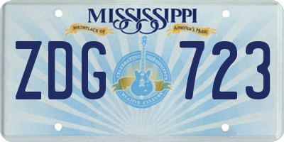 MS license plate ZDG723