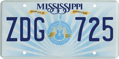 MS license plate ZDG725