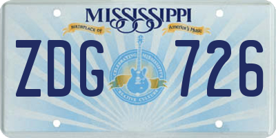 MS license plate ZDG726