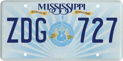 MS license plate ZDG727