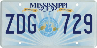 MS license plate ZDG729