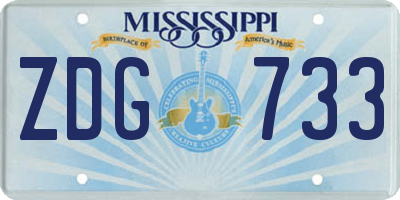 MS license plate ZDG733