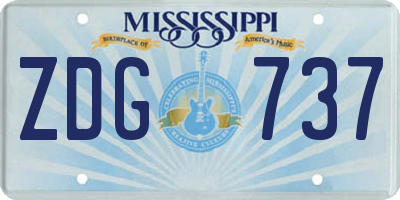 MS license plate ZDG737