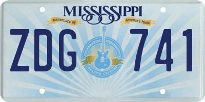 MS license plate ZDG741