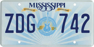 MS license plate ZDG742