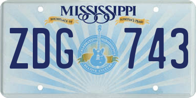 MS license plate ZDG743