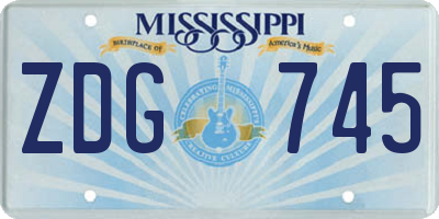 MS license plate ZDG745