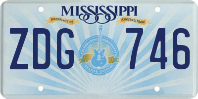 MS license plate ZDG746