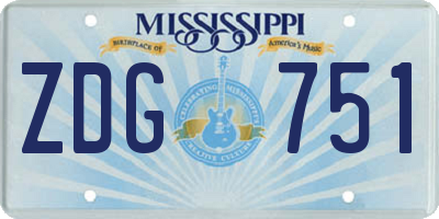 MS license plate ZDG751