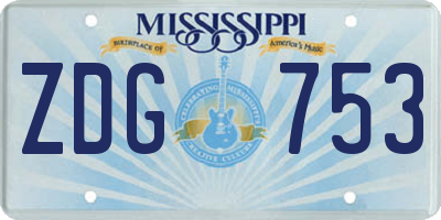 MS license plate ZDG753