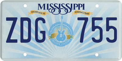 MS license plate ZDG755