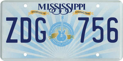 MS license plate ZDG756