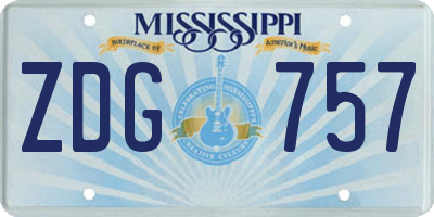 MS license plate ZDG757