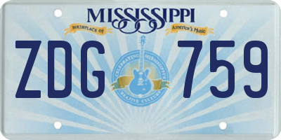 MS license plate ZDG759