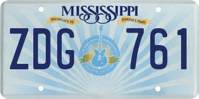 MS license plate ZDG761