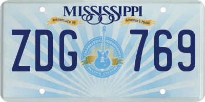 MS license plate ZDG769