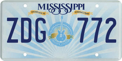 MS license plate ZDG772