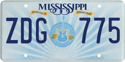 MS license plate ZDG775