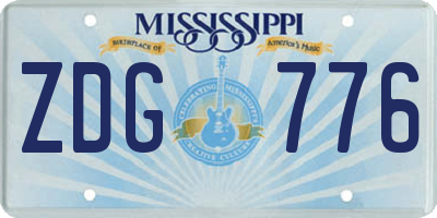 MS license plate ZDG776